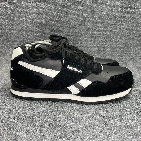 Reebok Harman Work Shoes Men's Size 12 Black Suede Retro Compostite Toe Safety - Picture 1 of 11